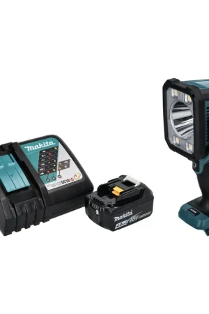 Offre Exclusive Makita DML 812 RM1 Lampe torche à LED 18 V 1250 lm + 1x batterie 4,0 Ah + chargeur