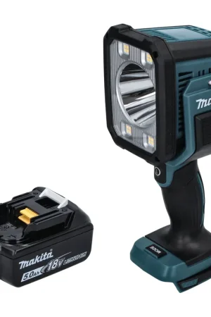 Prix Réduit Makita DML 812 T1 Lampe torche à LED 18 V 1250 lm + 1x batterie 5,0 Ah - sans chargeur