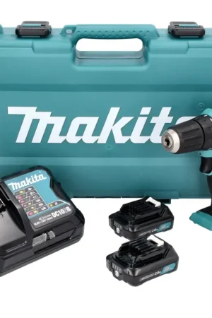 Makita DF 333 DSAE Perceuse-visseuse sans fil 12 V maxi 30 Nm + 2x Batteries 2.0 Ah + Chargeur + Coffret de transport Meilleur Choix
