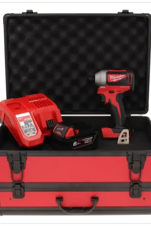 Milwaukee M18 BLID2-601FC TX Visseuse à percussion sans fil 180 Nm 1/4" 18V Brushless + 1x Batterie 6,0 Ah + Chargeur + Coffret TX Expédition Rapide