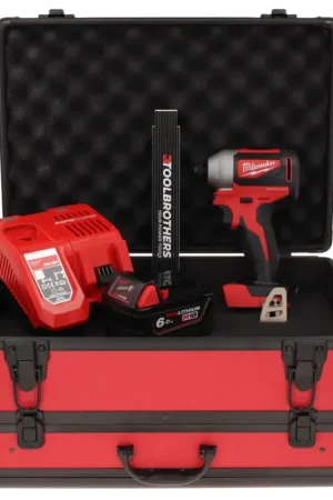 Milwaukee M18 BLID2-601FC TX Visseuse à percussion sans fil 180 Nm 1/4" 18V Brushless + 1x Batterie 6,0 Ah + Chargeur + Mètre pliant + Coffret TX Seulement Aujourd'hui