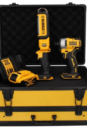 DeWalt DCF809P1TX Visseuse à choc sans fil 18V Brushless + DCL050 Lampe sans fil 18V + 1x Batterie 5,0Ah + Chargeur + Coffret TX Haute Qualité