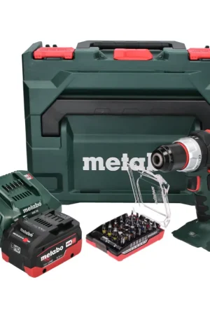 Offre Spéciale Metabo SB 18 LT BL Perceuse à percussion sans fil 75 Nm 18 V Brushless + 1x Batterie 5,5 Ah + Chargeur + Coffret MetaBOX + Set d'embouts 32 pcs.