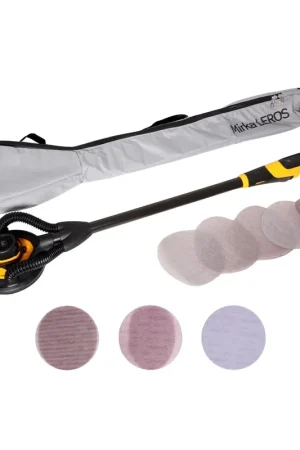Mirka LEROS 950 CV Ponceuse pour murs et plafonds 350W 5,0mm 225mm + Sac + 80x Disques abrasifs Commander Vite