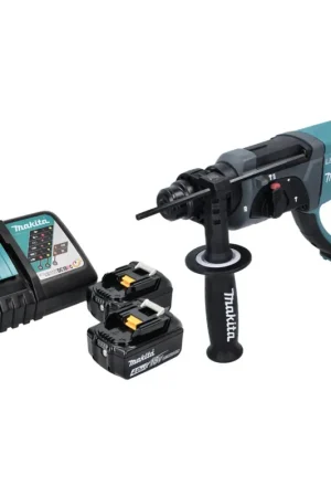 Makita DHR 202 RM Marteau perforateur burineur sans fil 18 V 2,0 J SDS Plus + 2x Batterie 4,0 Ah + Ladegert Commander Vite