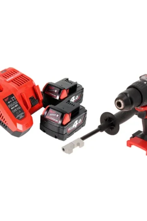 Achat Immédiat Milwaukee M18 BLPD2-402 FC Perceuse-visseuse à percussion sans fil 82 Nm 18V Brushless + 2x Batteries 4,0 Ah + Chargeur