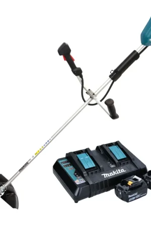 Makita DUR 368 APT Débroussailleuse sans fil 36 V ( 2 x 18 V ) Poignée à deux mains Brushless + 2x batterie 5,0 Ah + chargeur Offre Du Jour