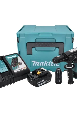 Achat Immédiat Makita DHR 243 RG1J Perforateur sans fil 18 V 2,0 J SDS plus Brushless + 1x Batterie 6,0 Ah + Chargeur + Makpac
