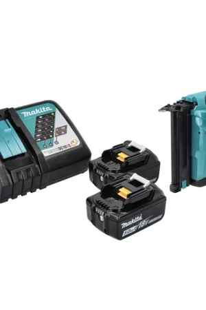 Meilleur Prix Makita DBN 500 RT Cloueur sans fil 18 V - 15 - 50 mm + 2x Batteries 5,0 Ah + Chargeur