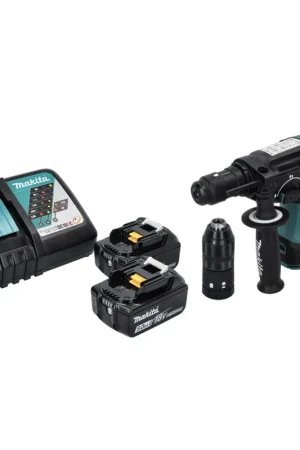 Satisfait Ou Remboursé Makita DHR 243 RT Marteau perforateur sans fil 18 V SDS plus Brushless + 2x batterie 5,0 Ah + chargeur