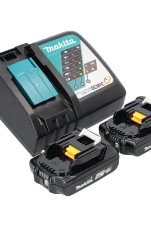 Makita Power Source Kit 18 V : 2x BL 1820 B Batteries 2,0 Ah + DC 18 RC Chargeur (197254-9) (195584-2) Offre Limitée