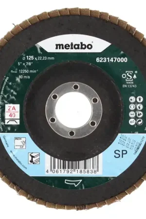 Prix Choc Metabo Disque à lamelles, P 40 125 mm 22,23 mm (10 x 623147000) pour meuleuse d'angle