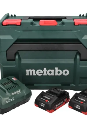 Nouvel Arrivage Kit de base Metabo 18 V LiHD + 2x batterie 4,0 Ah + chargeur ASC 55 + métaBOX
