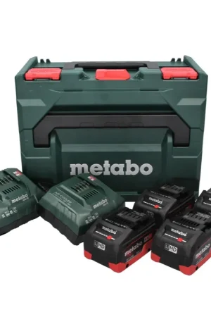 Nouvel Arrivage Kit de base Metabo 18 V LiHD + 4x batterie 8,0 Ah + 2x chargeur ASC 55 + métaBOX