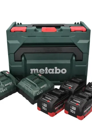 Haute Qualité Kit de base Metabo 18 V LiHD + 4x batteries 10,0 Ah + 2x chargeur ASC 55 + metaBOX