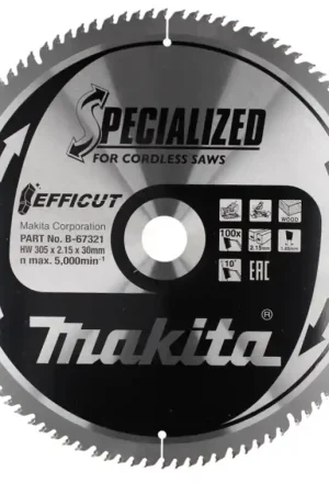 Makita CMSXF305100G SPECIALIZED EFFICUT Lame de scie pour bois 305 x 2,15 x 30 mm - 100 dents (B-67321) Marque