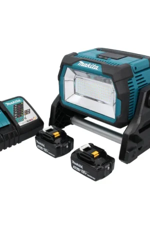 Makita DML 809 RF Projecteur de chantier à LED sans fil 18 V 10000 lm + 2x batterie 3,0 Ah + chargeur Offre Exclusive