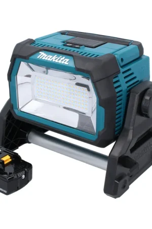 Offre Limitée Makita DML 809 T1 Projecteur de chantier LED sans fil 18 V 10000 lm + 1x batterie 5,0 Ah - sans chargeur