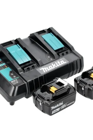 Makita Power Source Kit 18 V avec 2x BL 1830 B batterie 3,0 Ah ( 197599-5 ) + DC 18 SH chargeur double ( 199687-4 ) Offre Spéciale