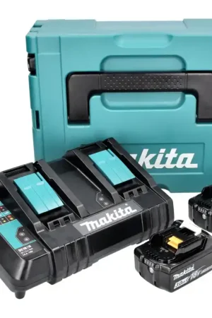 Solde Makita Power Source Kit 18 V avec 2x BL 1830 B batterie 3,0 Ah ( 197599-5 ) + DC 18 SH chargeur double ( 199687-4 ) + Makpac