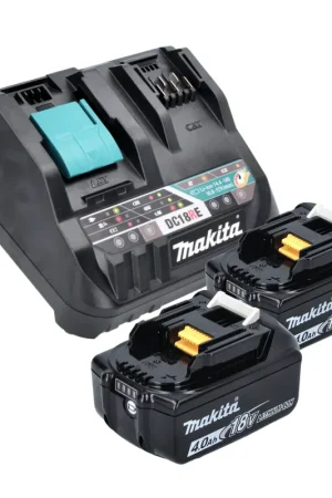 Réduction Makita Power Source Kit 18 V avec 2x BL 1840 B batterie 4,0 Ah ( 2x197265-4 ) + DC 18 RE Multi chargeur rapide ( 198720-9 )