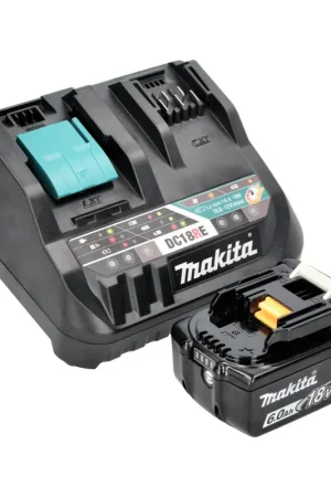 Soldes Makita Power Source Kit 18 V avec - 1x Batterie BL 1860 B 6,0 Ah (197422-4) + Chargeur rapide multiple DC 18 RE (198720-9)