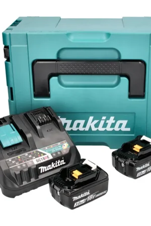 Makita Power Source Kit 18 V avec - 2x Batteries BL 1830 B 3,0 Ah (2x 197599-5) + Chargeur rapide multi DC 18 RE (198720-9) + Makpac Acheter Direct