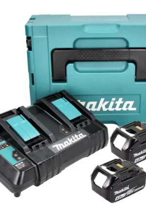 Makita Power Source Kit 18 V avec 2x BL 1840 B batterie 4,0 Ah ( 197265-4 ) + DC 18 SH chargeur double ( 199687-4 ) + Makpac Super Prix