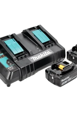 Makita Power Source Kit 18 V avec 2x BL 1850 B 5,0 Ah batterie ( 197280-8 ) + DC 18 SH double chargeur ( 199687-4 ) Produit De Marque