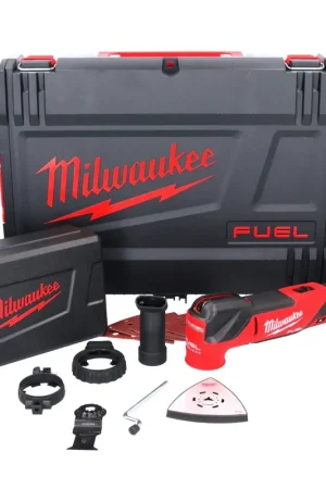 Milwaukee M18 FMT-0X FUEL Outil multifonction sans fil 18 V brushless (4933478491) + Set d'accessoires - 7 pièces + Boîtier HD - sans batterie, sans chargeur Bon Marché