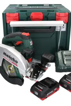 Pas Cher Metabo KS 18 LTX 66 BL Scie circulaire portative sans fil 18 V 165 mm + 2x batterie 4,0 Ah + chargeur + metaBOX