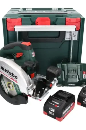 Scie circulaire sur batterie Metabo KS 18 LTX 66 BL 18 V 165 mm + 2x batteries 10,0 Ah + chargeur + métaBOX Dernier Modèle