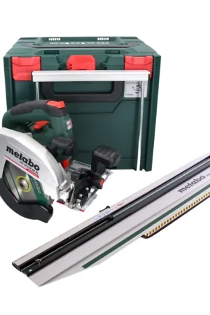 Prix Promo Metabo KS 18 LTX 66 BL Set Scie circulaire sans fil 18 V 165 mm (691194000) + Rail de coupe + Coffret metaBOX - sans batterie, sans chargeur