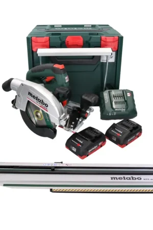 Produit De Marque Metabo KS 18 LTX 66 BL Scie circulaire portative sans fil 18 V 165 mm + 2x batterie 4,0 Ah + chargeur + rail + metaBOX