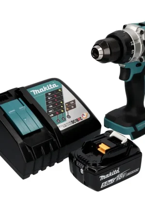 Makita DDF 486 RT1 Perceuse-visseuse sans fil 18 V 130 Nm Brushless + 1x batterie 5,0 Ah + chargeur Meilleure Vente