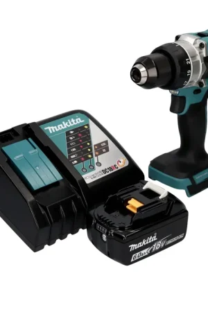 Makita DDF 486 RG1 Perceuse-visseuse sans fil 18 V 130 Nm Brushless + 1x batterie 6,0 Ah + chargeur Dernier Modèle