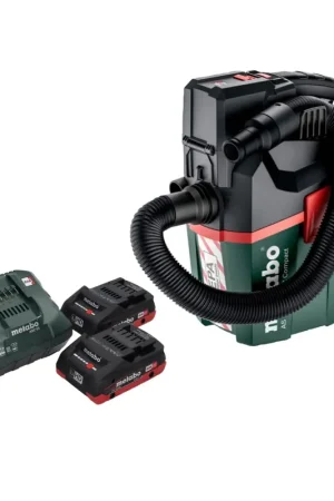 Dernier Modèle Metabo AS 18 HEPA PC Aspirateur à batterie compact 18 V Aspirateur eau et poussière 6 l avec fonction soufflante + 2x batteries 4,0 Ah + chargeur