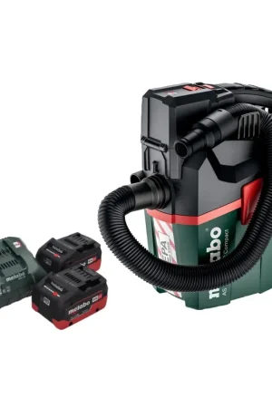 Vente Flash Metabo AS 18 HEPA PC Aspirateur à batterie compact 18 V Aspirateur eau et poussière 6 l avec fonction soufflante + 2x batteries 5,5 Ah + chargeur