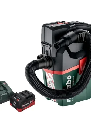 Metabo AS 18 HEPA PC Aspirateur à batterie compact 18 V Aspirateur eau et poussière 6 l avec fonction soufflante + 1 batterie 10,0 Ah + chargeur Prix Réduit