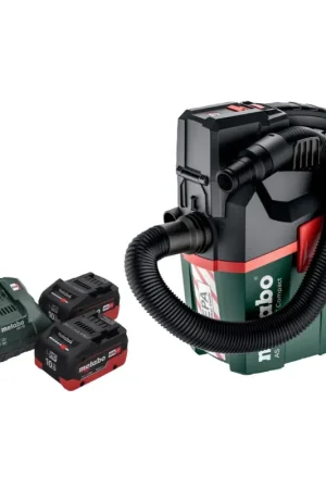 Meilleur Choix Metabo AS 18 HEPA PC Aspirateur à batterie compact 18 V Aspirateur eau et poussière 6 l avec fonction soufflante + 2x batteries 10,0 Ah + chargeur