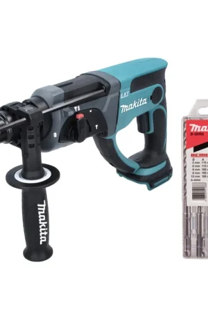 Certifié Makita DHR 202 Z Marteau combiné sans fil 18 V 2,0 J SDS Plus + 5 pcs. jeu de forets - sans batterie, sans chargeur