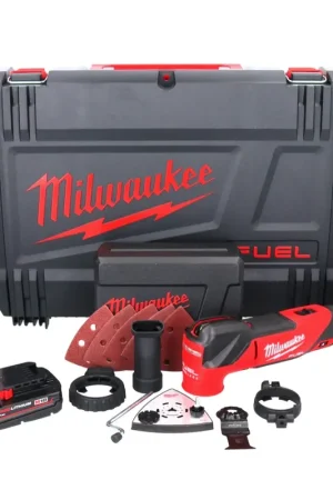 Affaire À Saisir Milwaukee M18 FMT-201X FUEL Battery Multitool 18 V Brushless + 1x batterie 2.0 Ah + 7 pcs. tools set d'accessoires + HD box - sans chargeur