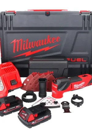 Milwaukee M18 FMT-202X FUEL Battery Multitool 18 V Brushless + 2x batterie 2,0 Ah + chargeur + 7 pcs. tools Set d'accessoires + HD Box Expédié Aujourd'hui