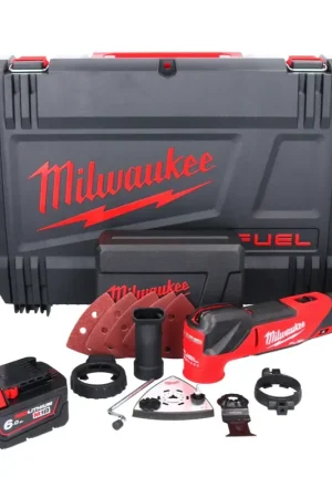 Outil multifonction à batterie Milwaukee M18 FMT-601X FUEL 18 V sans balais + 1x batterie 6,0 Ah + jeu d'accessoires 7 pièces + boîtier HD - sans chargeur Retour Gratuit