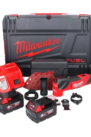 Prix Bas Milwaukee M18 FMT-602X outil multifonction à batterie FUEL 18 V sans balais + 2x batteries 6,0 Ah + chargeur + set d'accessoires 7 pièces + coffret HD