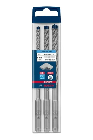 Bosch EXPERT SDS Plus-7X Set de forets pour perforateur, pour béton / pierre, 6 / 8 / 10 mm, 3 pcs. - Successeur de 2608576201(2608900196) Commander Vite