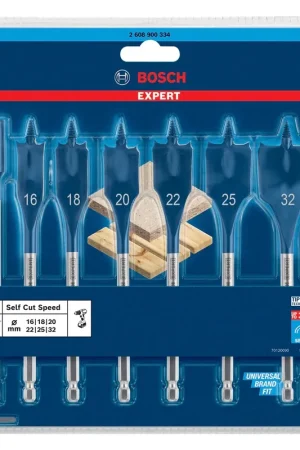 Bosch EXPERT SelfCut Speed ​​​​Set de fraises plates 16 - 32 mm - 7 pièces (2608900334) pour le bois Achetez Aujourd'hui