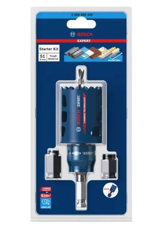 Offre Limitée Bosch EXPERT Tough Material Scies-cloches Kit de démarrage 51 x 60 mm Carbure (2608900449) Universel