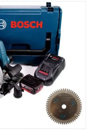 Prix Promo Scie circulaire à batterie Bosch GKS 18 V-57 G 18 V 165 mm Professional en L-Boxx (06016A2101) + 2x batterie 5,0Ah + chargeur + 1x lame de scie