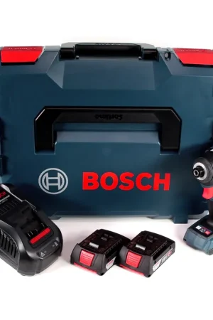 Bosch GDR 18 V-200 C Visseuse à chocs sans fil 18 V 1/4" + Coffret de transport L-Boxx + 2 x Batteries 2,0 Ah + Chargeur Commander Vite